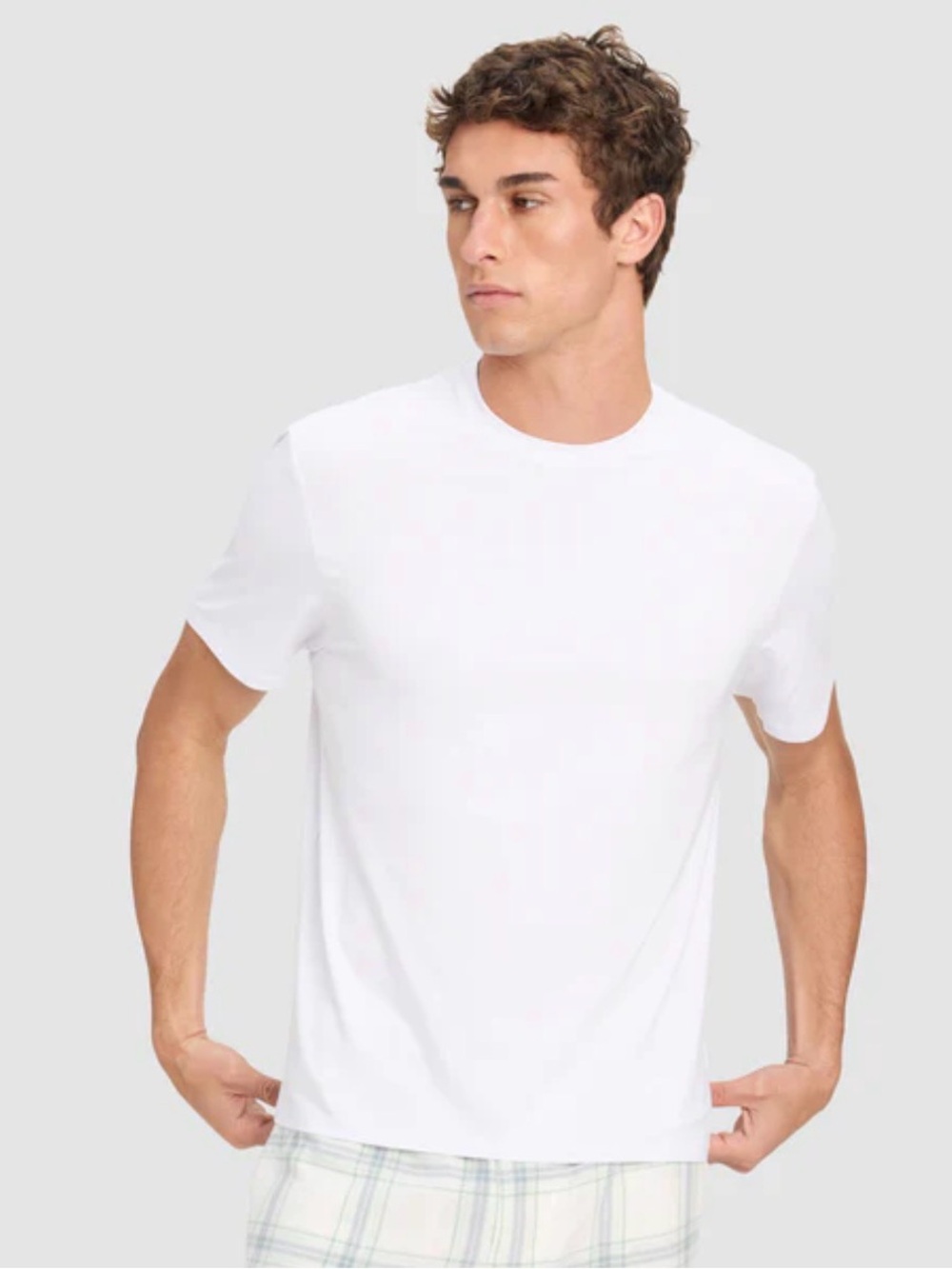 Cozy Earth Men's First Layer Pajama Short Sleeve Tee - Size Large - White NWT